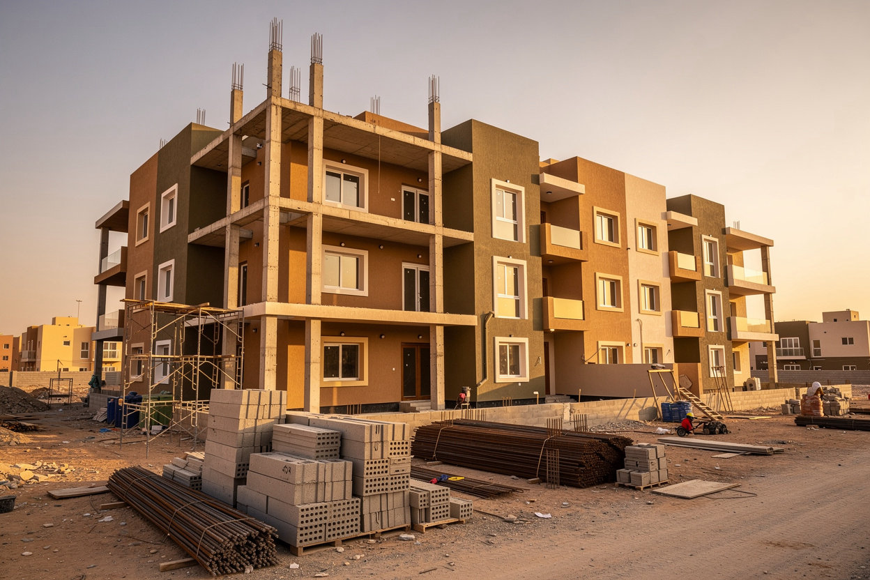 عضم وتشطيب عمارة سكنية - الخمره